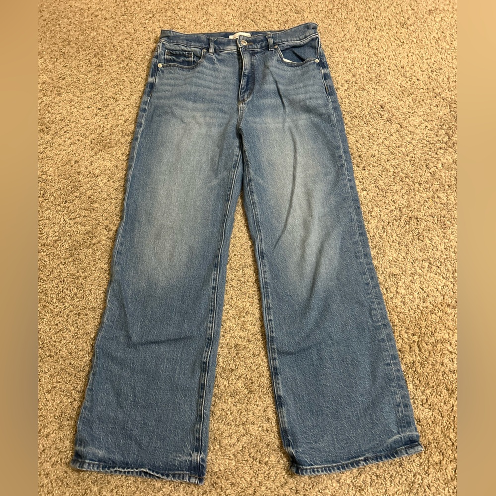 LOFT The Wide Leg Blue Women's Jeans Cotton Blend Size 4/27 Minimalist Travel